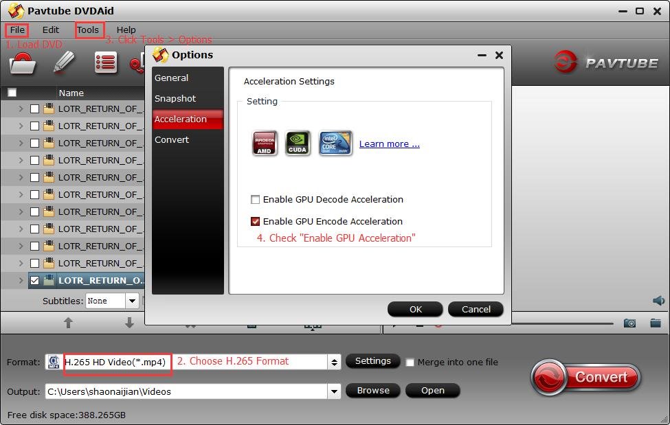 Pavtube DVDAid 4.9.0.0 Rips DVD to H.265 with NVIDIA GPU acceleration